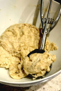 dumpling dough with cookie scoop