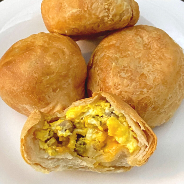 air fryer breakfast bombs torn open