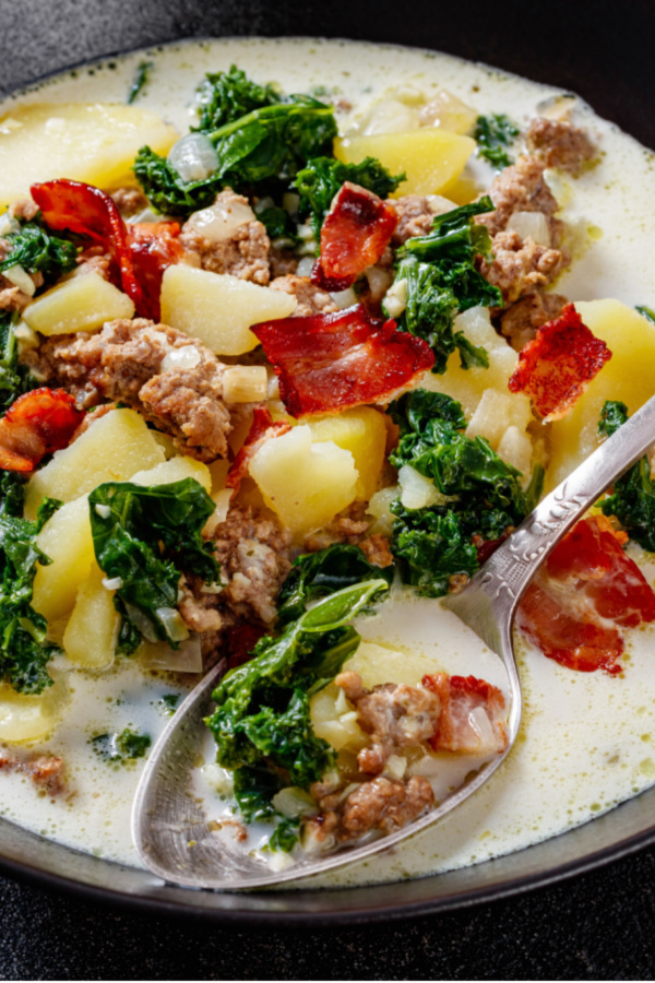 Zuppa Toscana soup in a bowl 