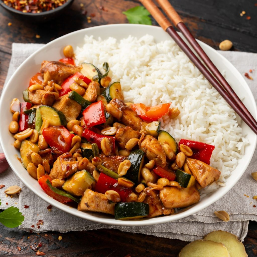 kung pao chicken and rice 