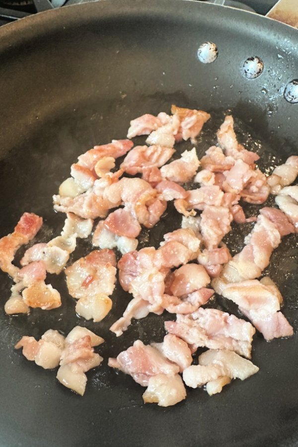 bacon bits cooking 