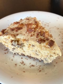 no bake snickers cheesecake piece