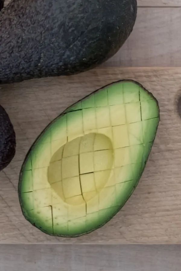 diced half of an avocado
