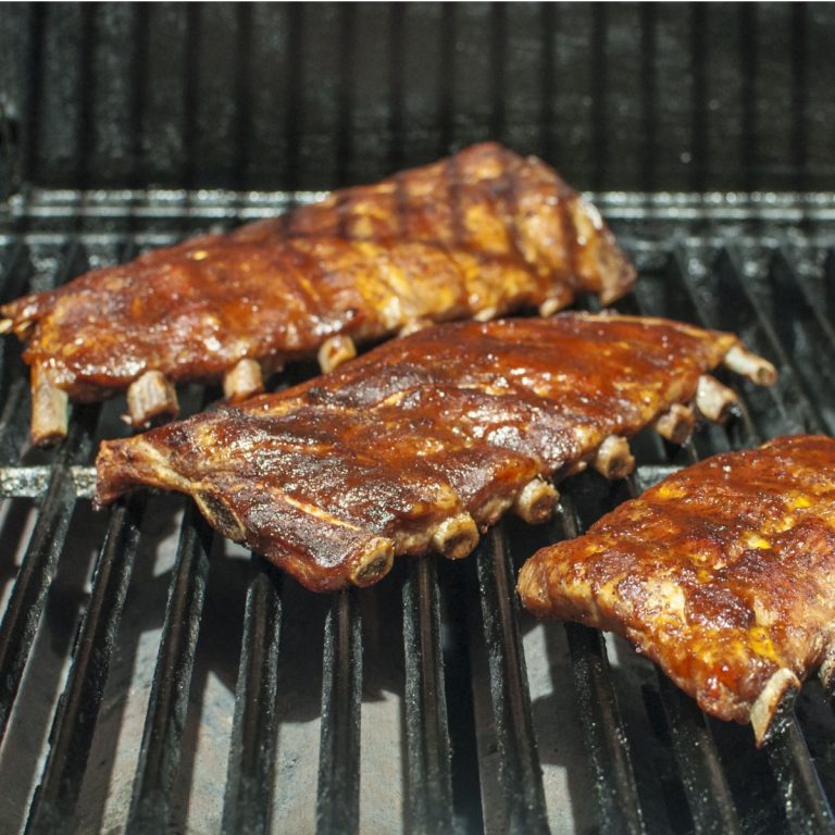 smoked baby back ribs on grill