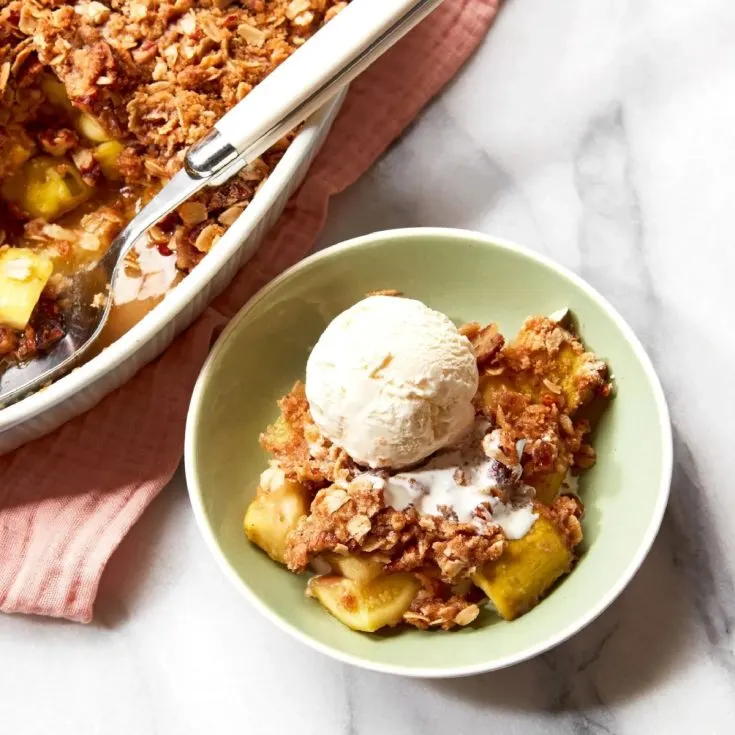 zucchini crisp with ice cream