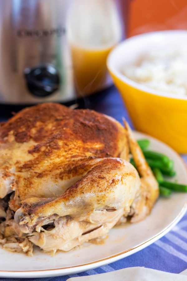 whole chicken on white plate