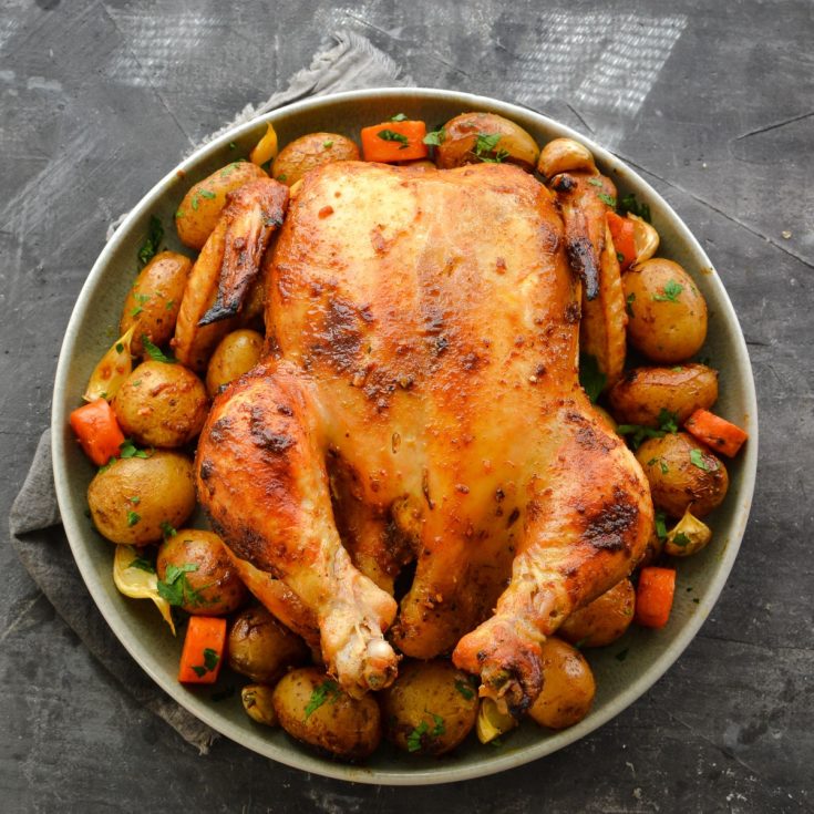 crock pot whole chicken and vegetables