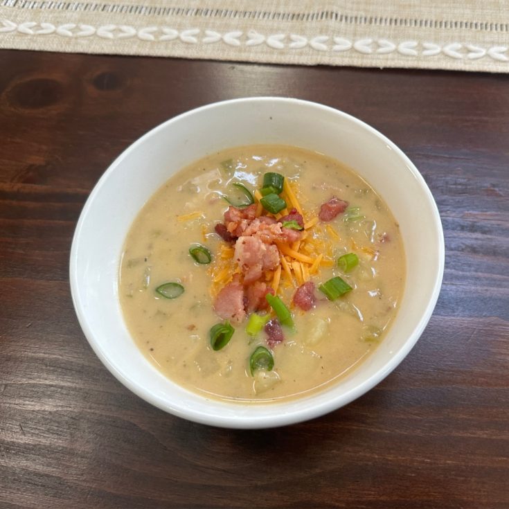 bowl of stove top potato soup