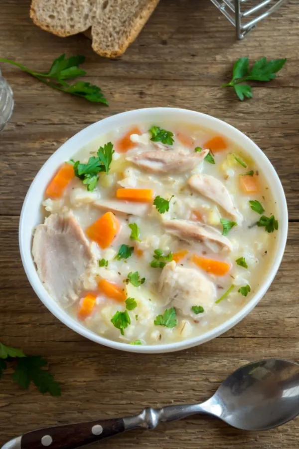 creamy chicken and wild rice soup