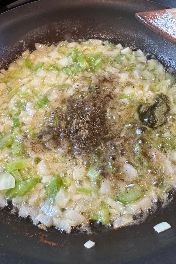 dry herbs with celery and onion