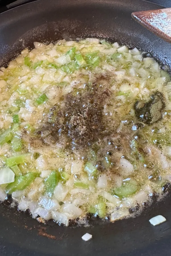 dry herbs with celery and onion