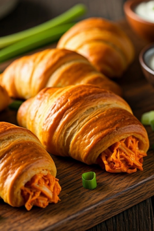 Buffalo chicken crescent roll appetizer