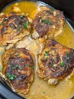 crock pot lemon garlic chicken thighs