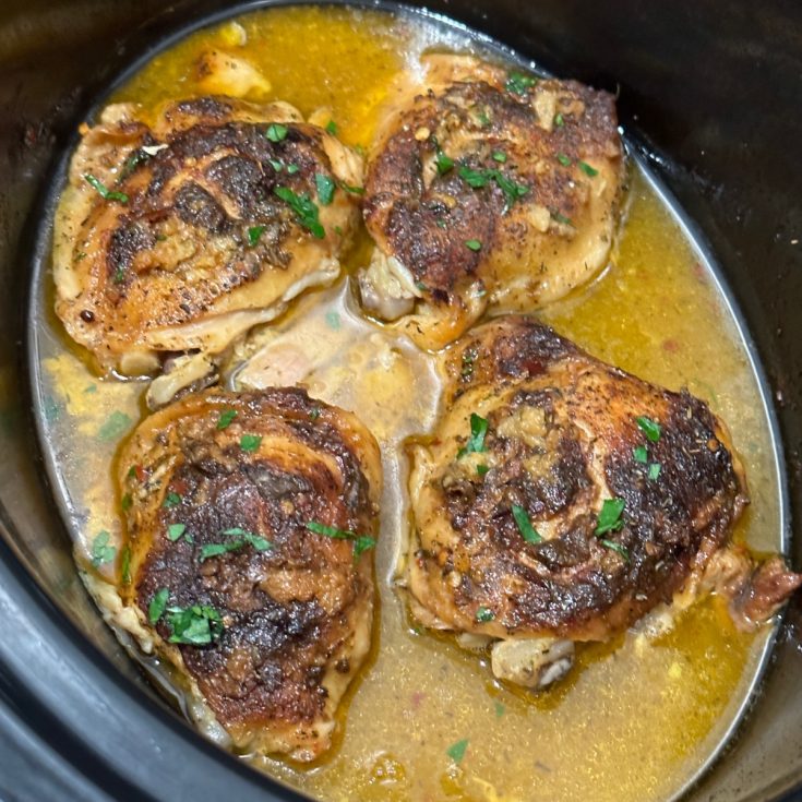 crock pot lemon garlic chicken thighs