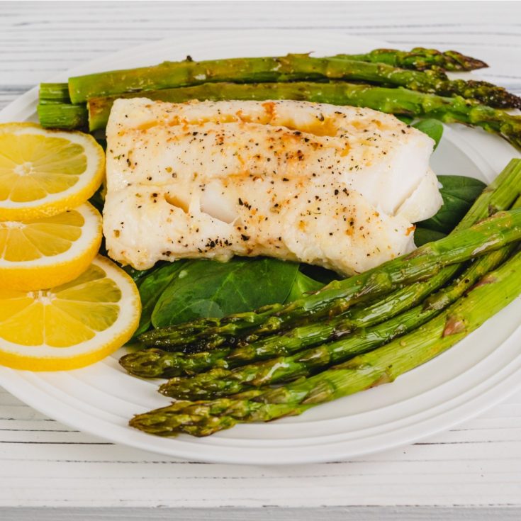 garlic butter cod and asparagus recipe