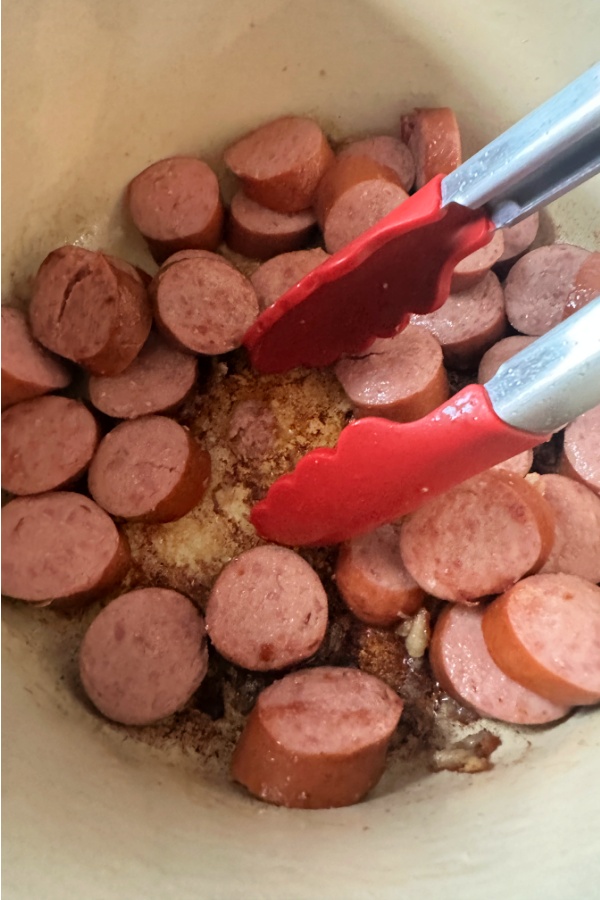 sausage in pot