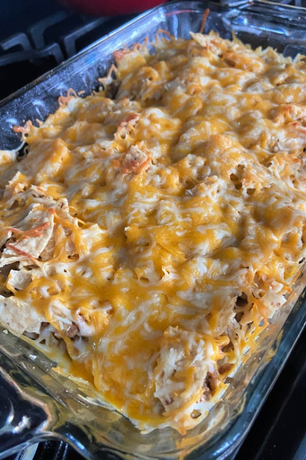baked family dinner with cheese
