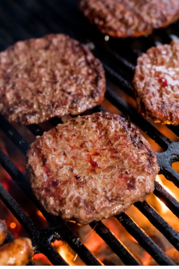 frozen hamburgers cooked on the grill