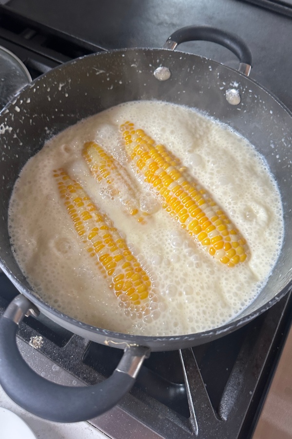 boiling cream and honey corn on the cob