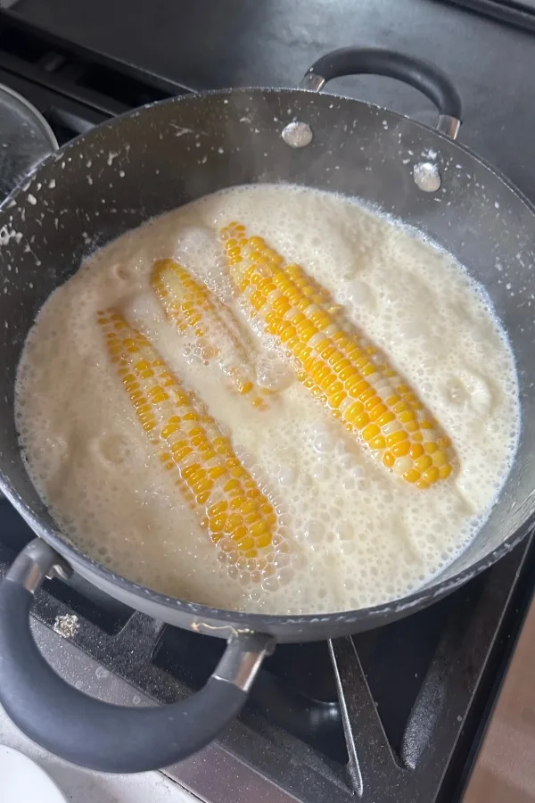 boiling cream and honey corn on the cob