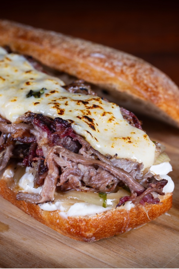 shredded beef sandwich