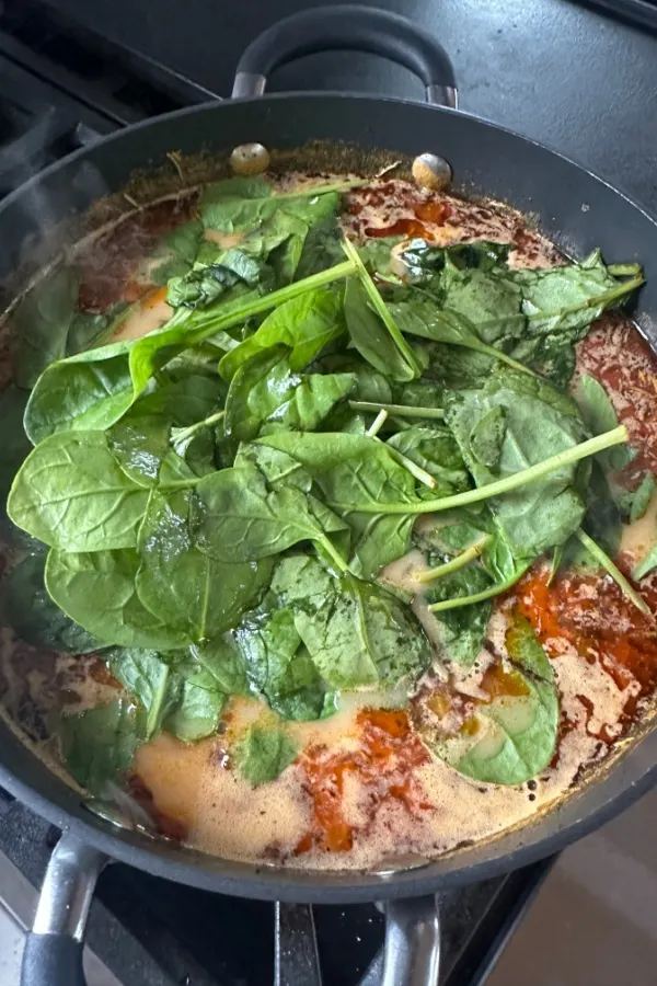 spinach in marry me chicken soup