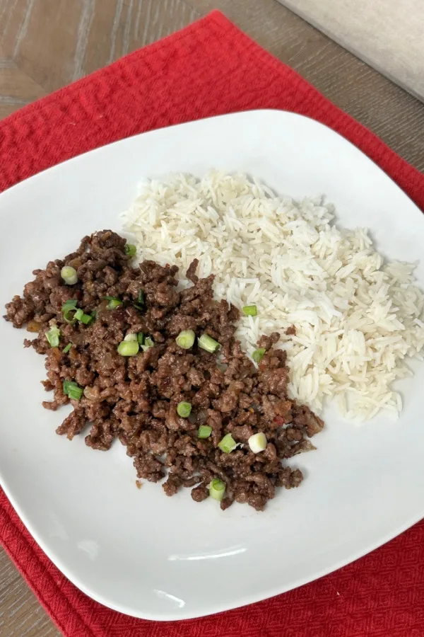 hot honey ground beef and rice