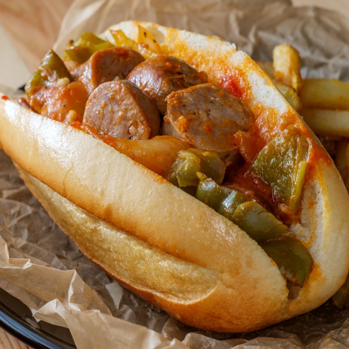 sheet pan sausage hoagies