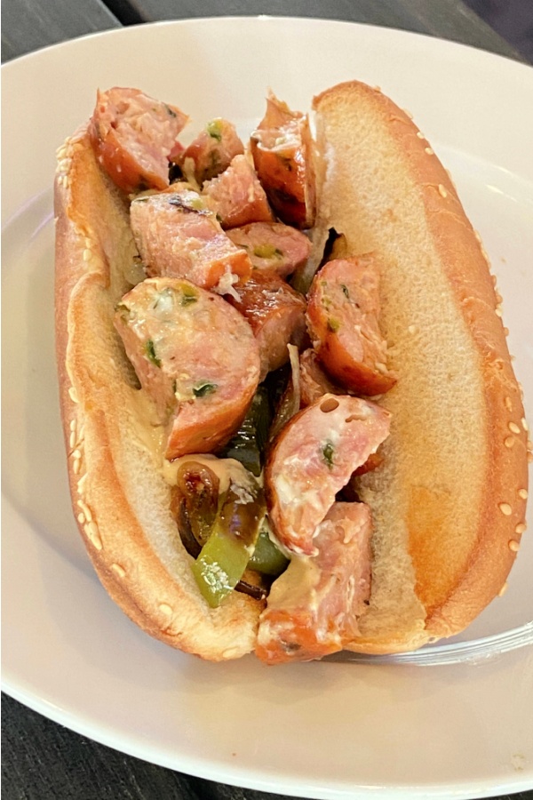 sheet pan sausage hoagie