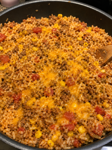 cheesy taco rice skillet