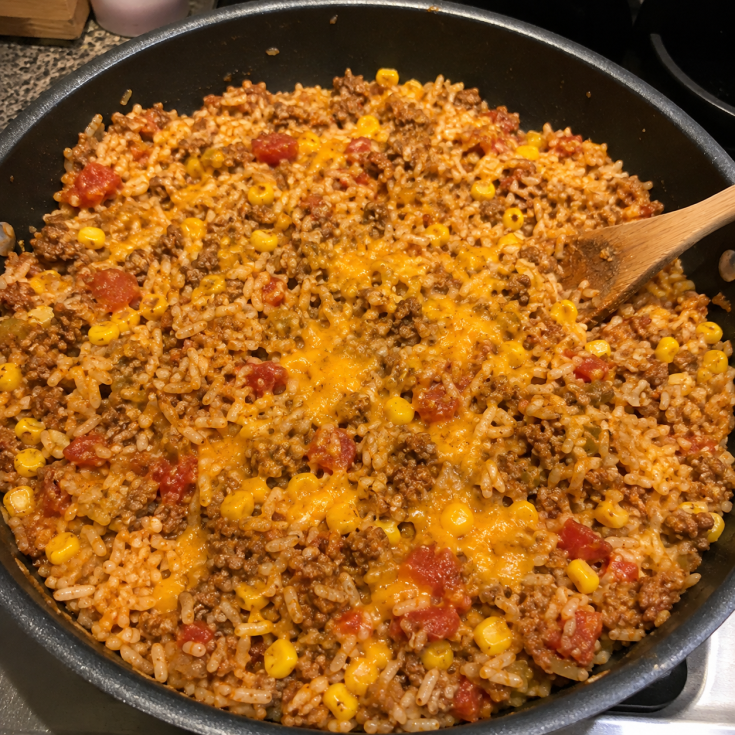 cheesy taco rice skillet