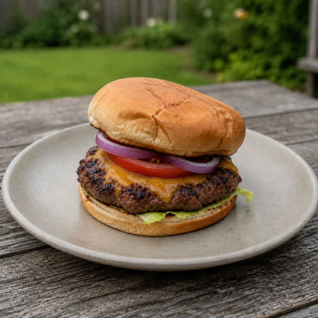 homemade grilled hamburgers