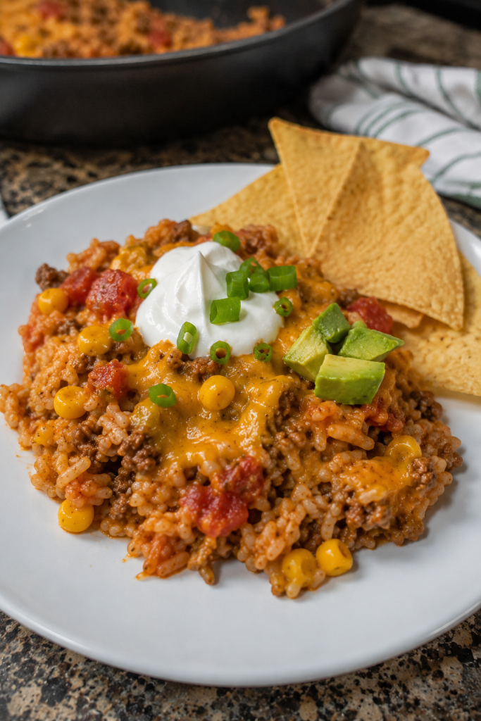 cheesy taco rice skillet dinner