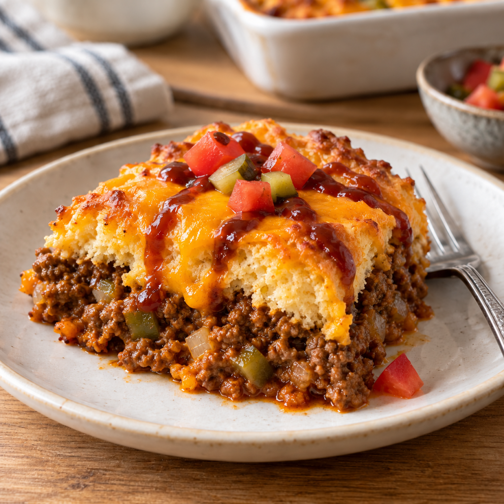 barbecue cheeseburger casserole