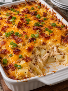loaded baked potato casserole with chicken