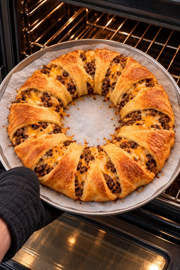 baked Halloween taco ring