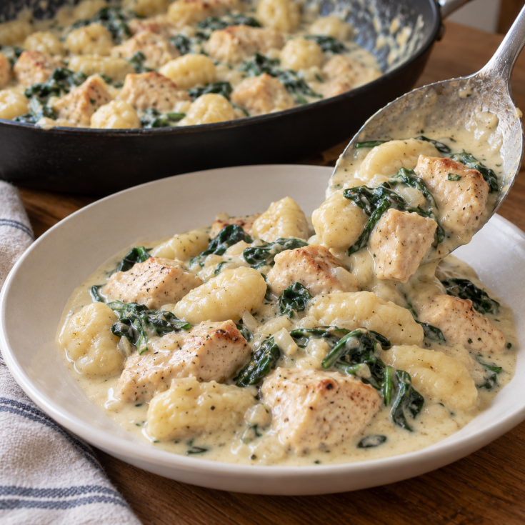 garlic parmesan chicken and gnocchi