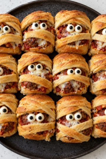 Halloween meatball sliders