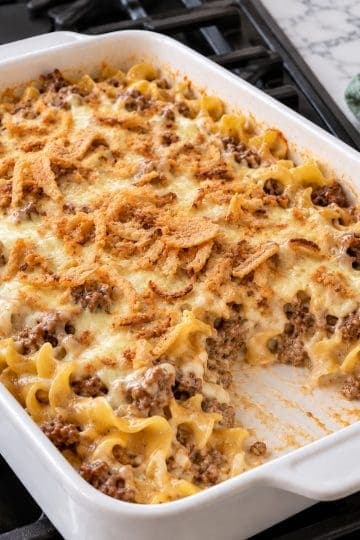 French onion beef and noodle casserole